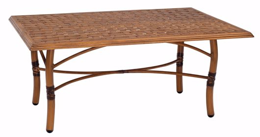 Picture of GLADE ISLE TABLES RECTANGULAR COFFEE TABLE WITH THATCH TOP