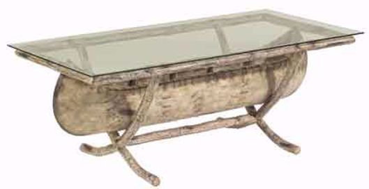 Picture of RIVER RUN CANOE COFFEE TABLE WITH GLASS TOP