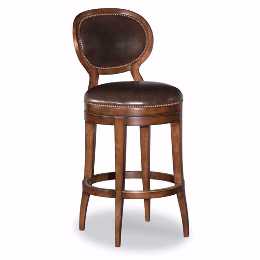 Picture of OVAL BACK ARMLESS SWIVEL BAR STOOL