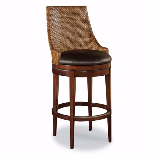 Picture of WOVEN LEATHER COUNTER STOOL