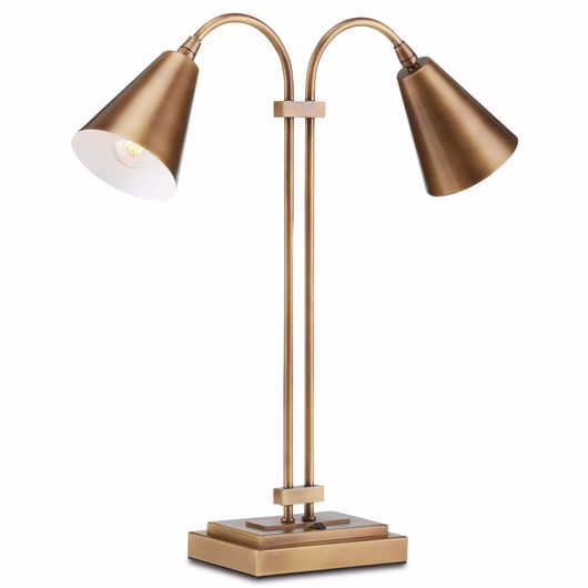 Picture of SYMMETRY BRASS DOUBLE DESK LAMP